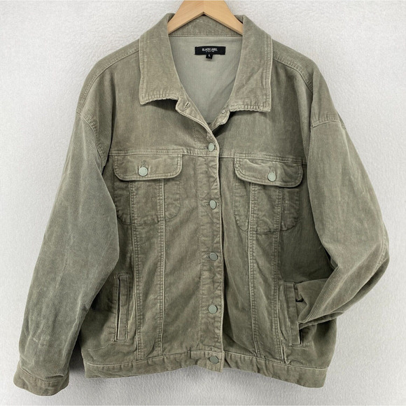 Brandy Melville Jackets & Blazers - BLACK LABEL C'EST TOI Jacket Womens L Corduroy Trucker Button Front Stretch Gray